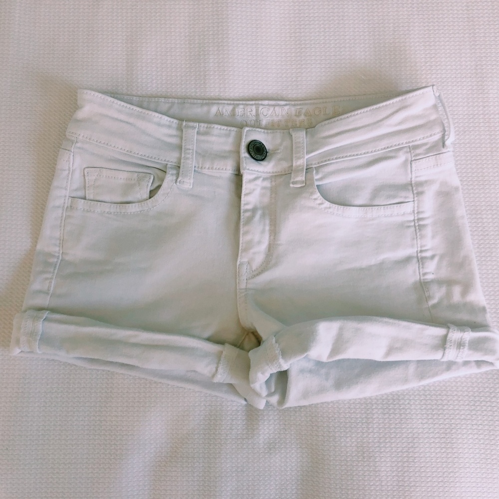 American Eagle White Jean Shorts